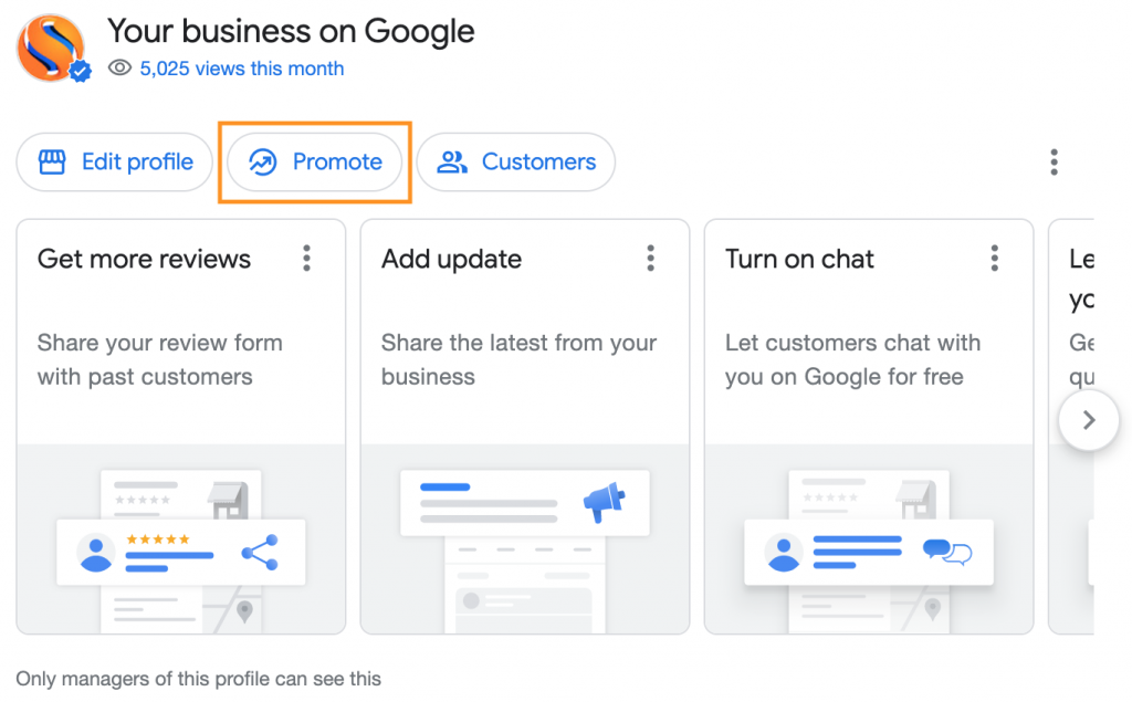 Google Places Dashboard Promote Button