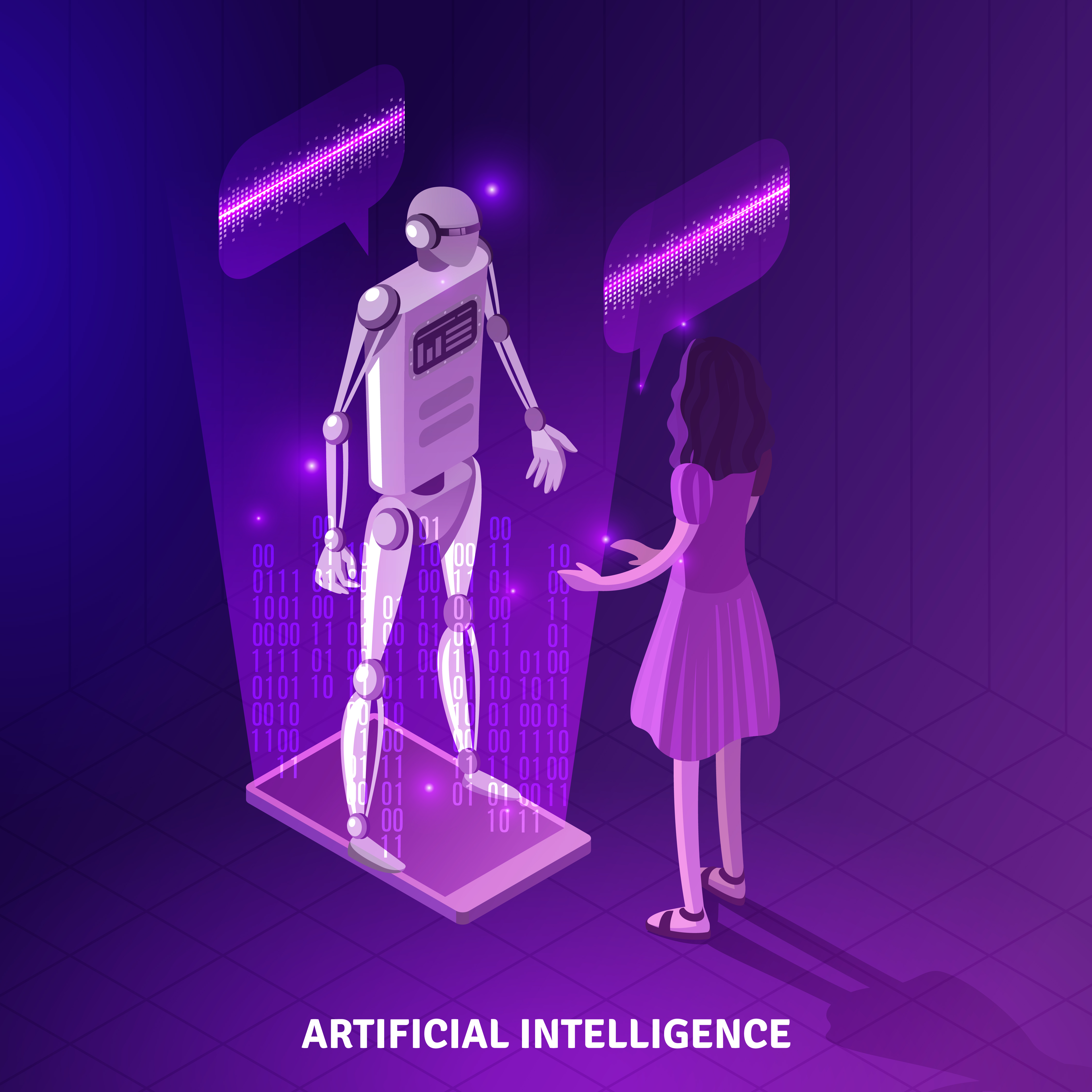 Top Technological Trends to Reshape Businesses in 2021 Woman Interacting with Artificial Intelligence