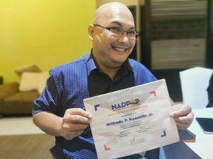 Syntactics COO Wilfredo Kaamiño Jr. and his DPO certificate