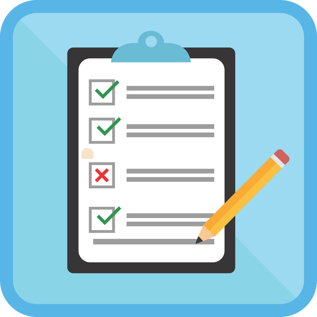 checklist clipboard and pencil
