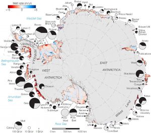 sample infographic on the basal melt rates of ice shelves in the antarctic