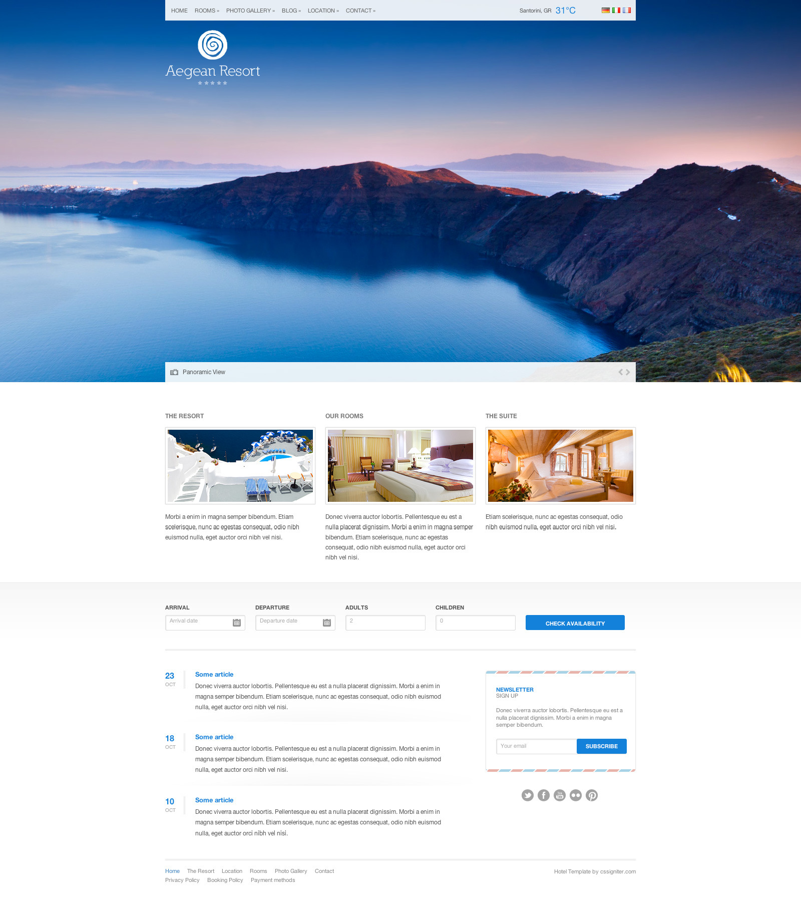 aegean resort theme for wordpress development