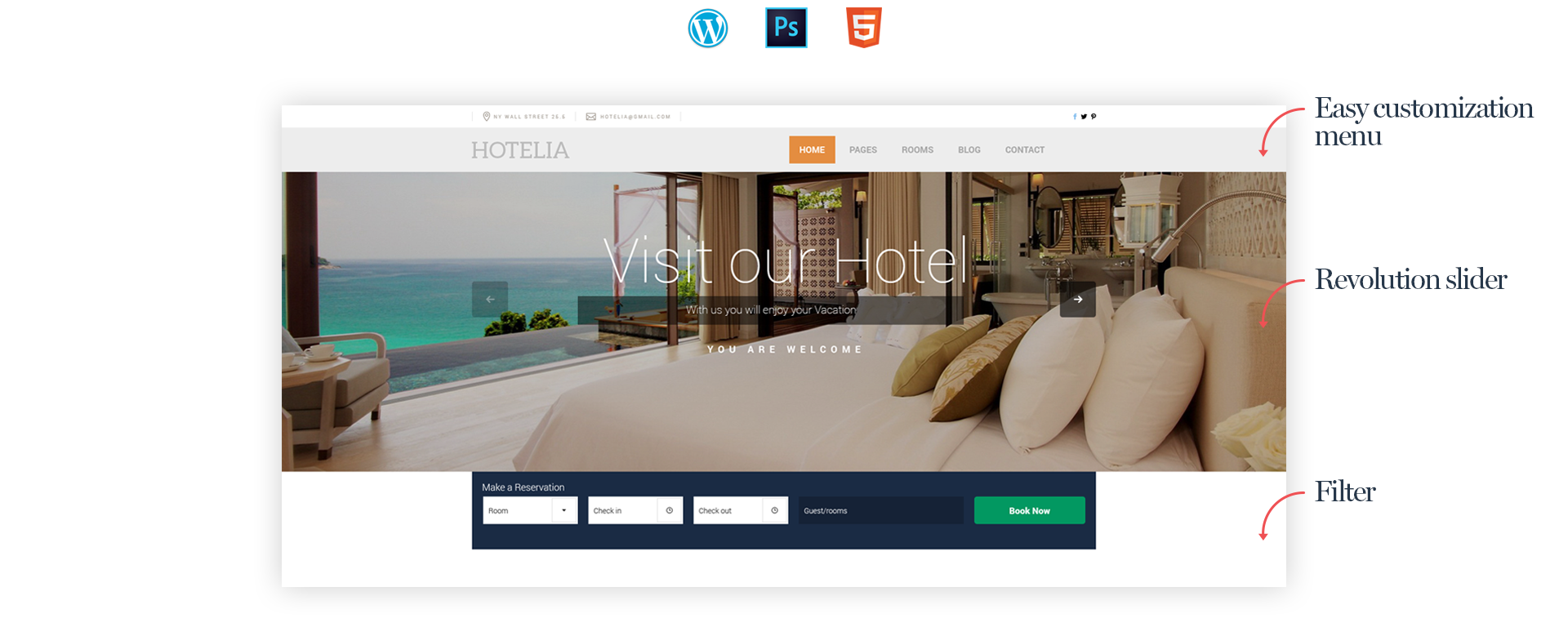 hotelia wordpress hospitality theme for hoteliers