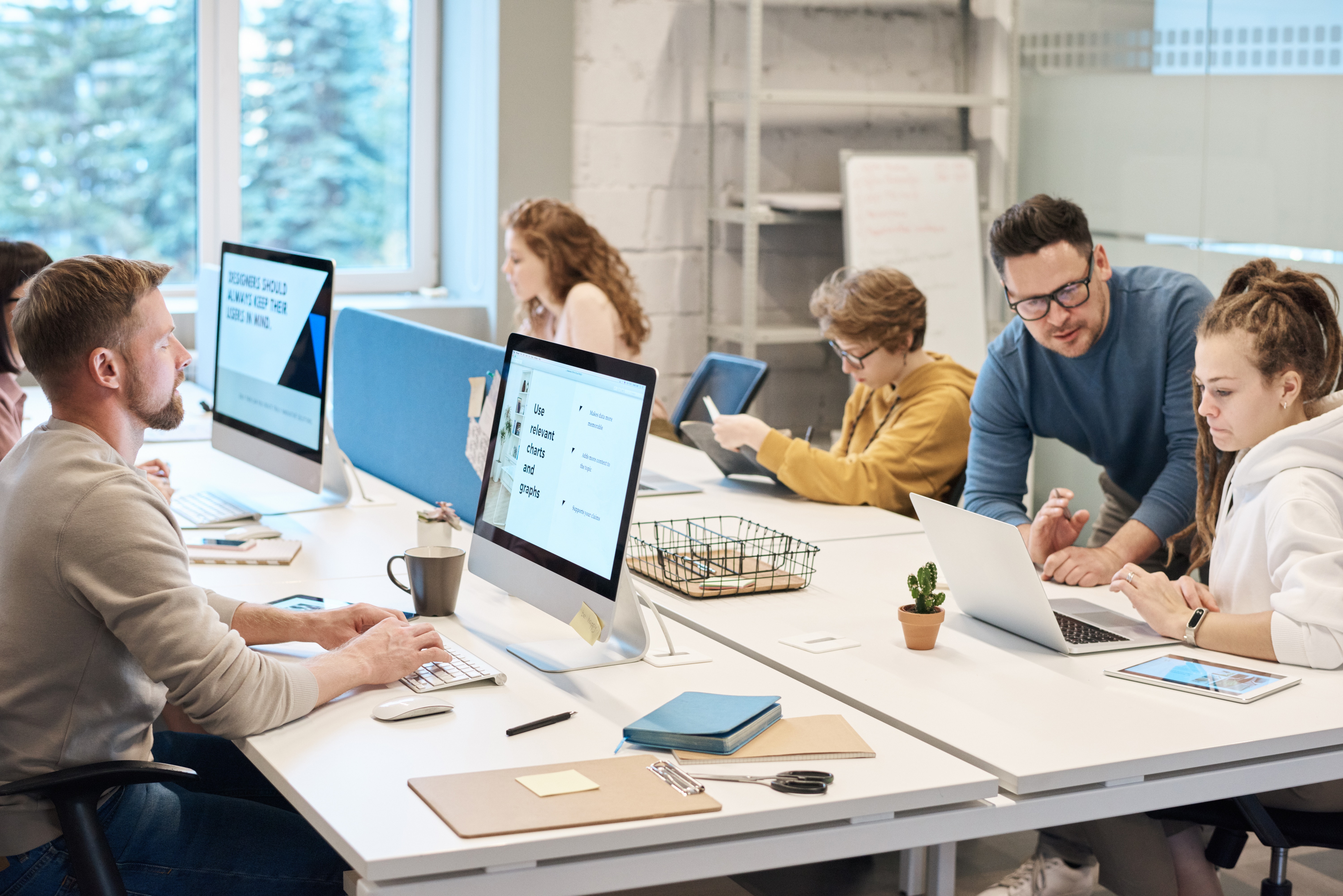 project team working around table