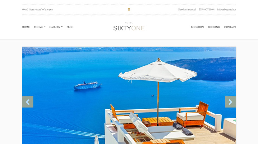 sixtyone hotel theme for website
