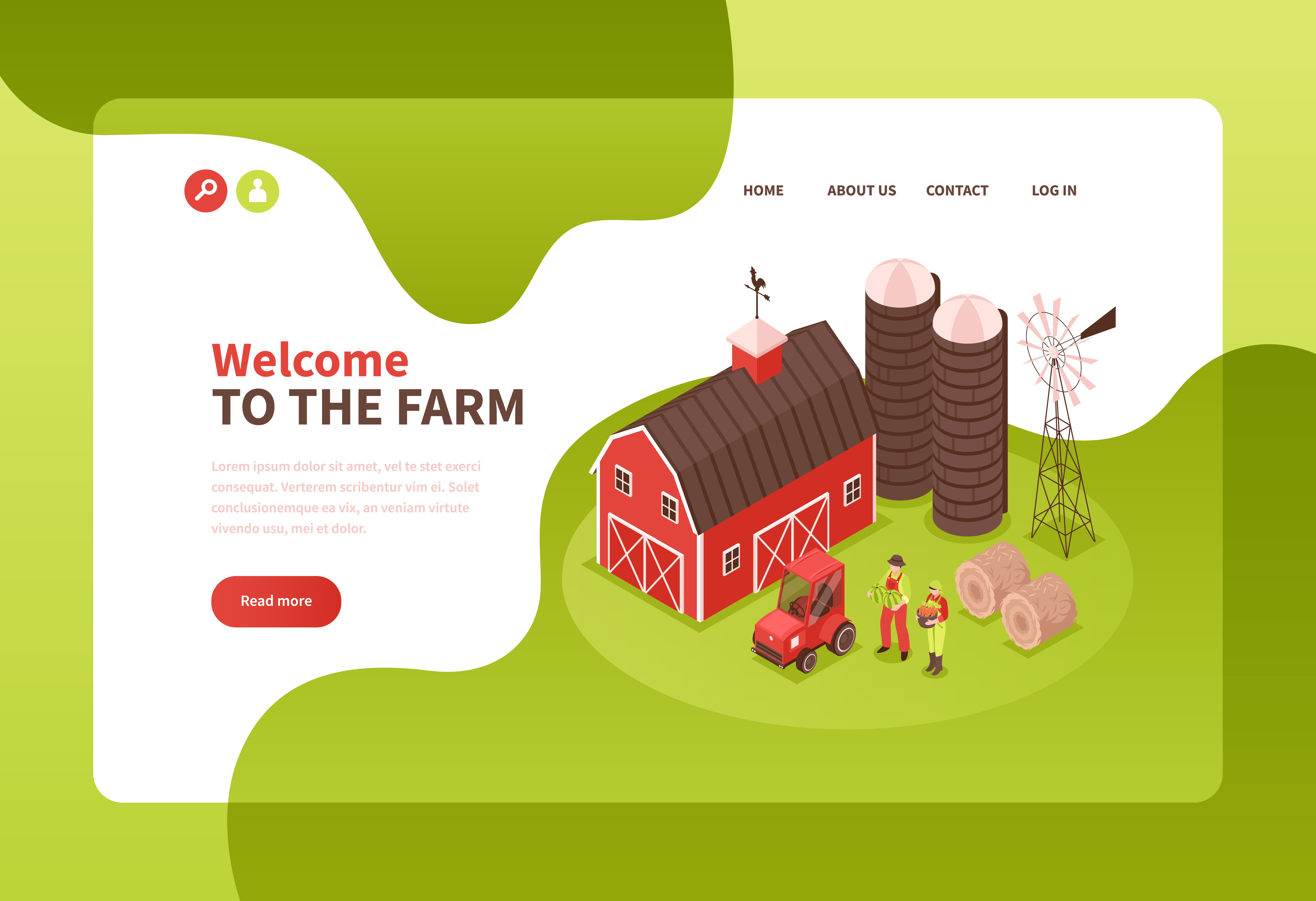 illustration of health and wellness website design for farmers