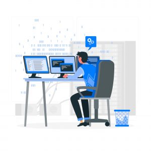Full Stack Developer Coding Computers laptop blue