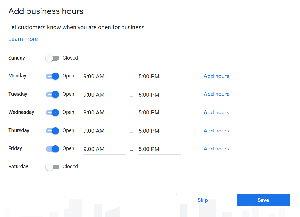 How to Set Up Your Google My Business Account 13 Add Business Hours