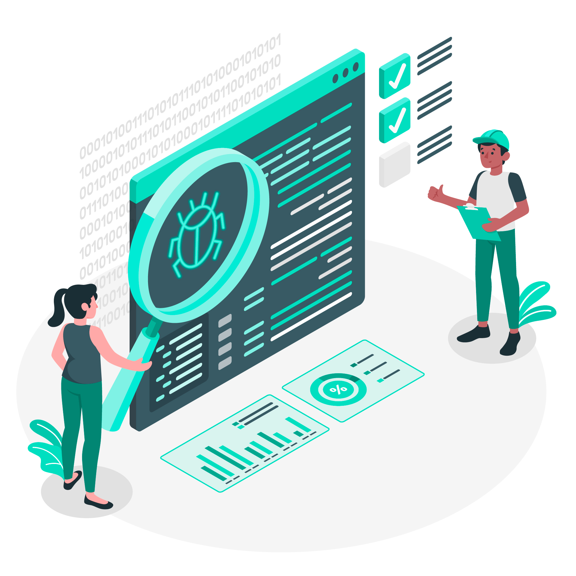Quality Assurance Tools for Website Checking Quality Assurance Specialists Checking Website for Bugs