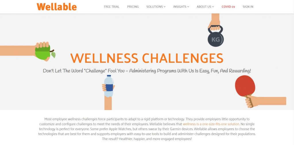 Don't let the word challenge fool you. Wellable Wellness Challenges.