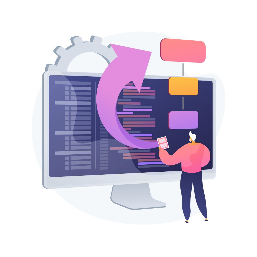 Software Requirement Description Abstract Concept Vector Illustration.