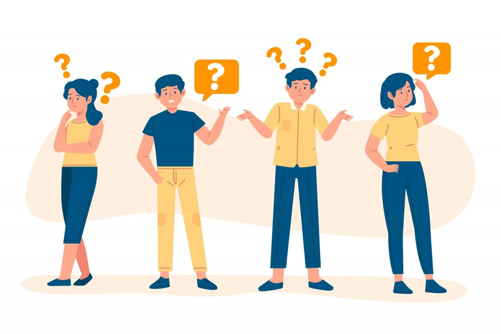 Questions Businesses Ask Before Hiring A Software Company Four People With A Lot Of Questions