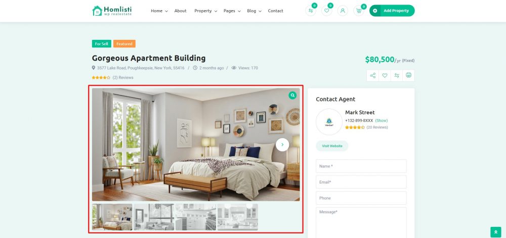 Design Real Estate Website Homlisti Property Listing Gallery
