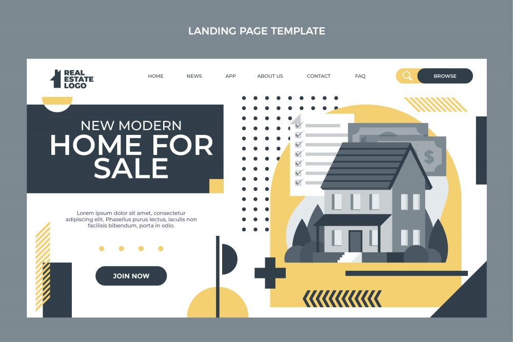 New Modern Home For Sale Landing Page Template
