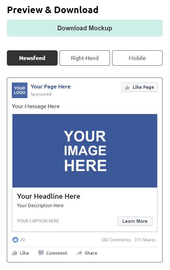 Facebook Advertising Tips Preview And Download Facebook Ad Mockup