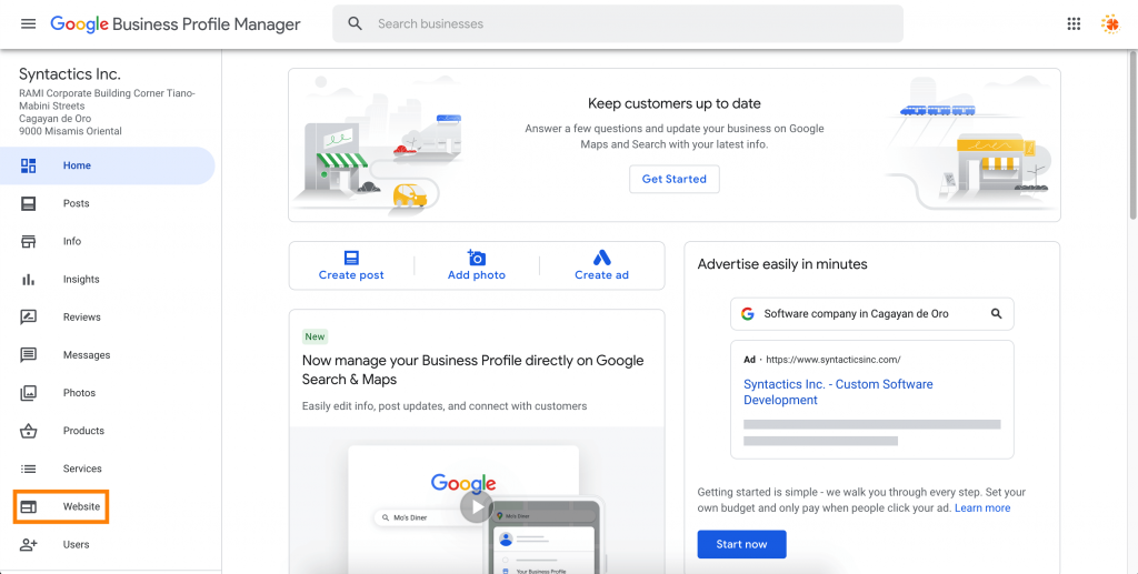 Business Profile Dashboard