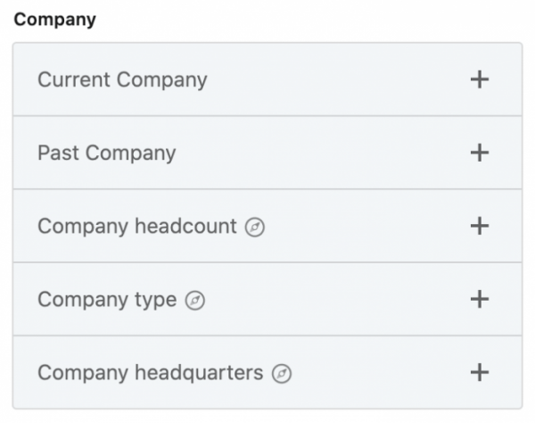 LinkedIn Sales Navigator Company Filters