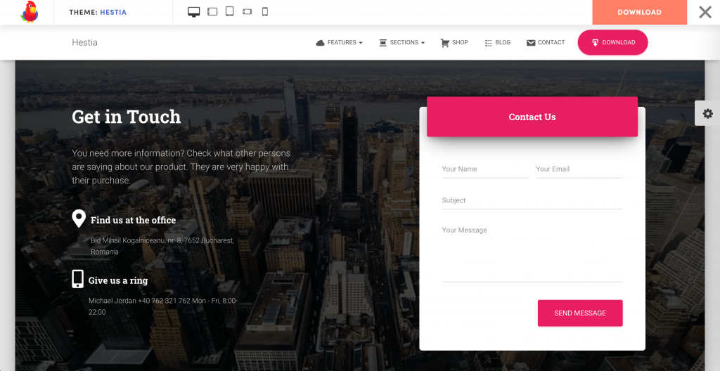 Lightweight WordPress Theme Hestia