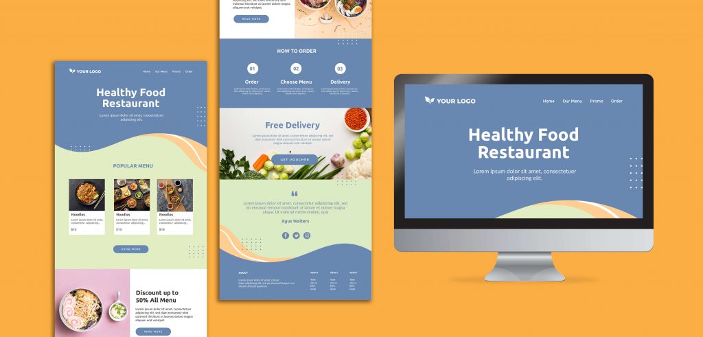 Healthy Food Restaurant Landing Page Template