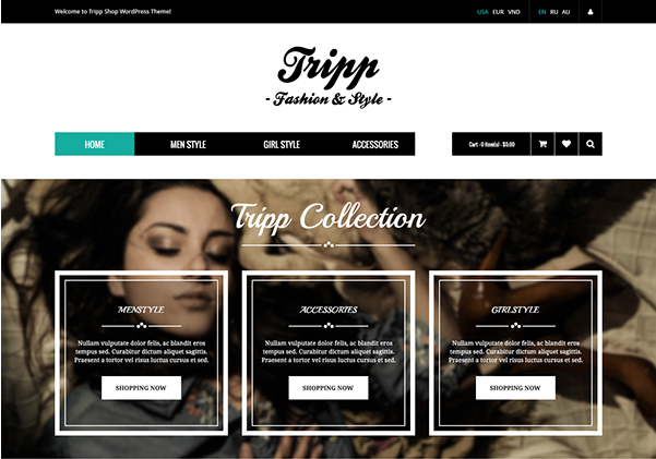 Behance Trippshop, best fashion web design