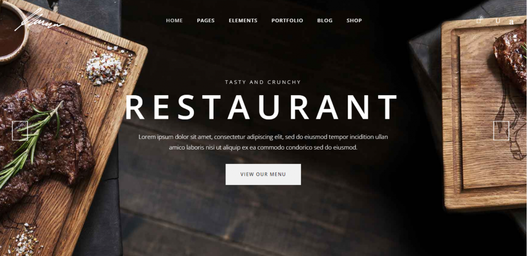 Savory Restaurant Theme, restaurant website design
