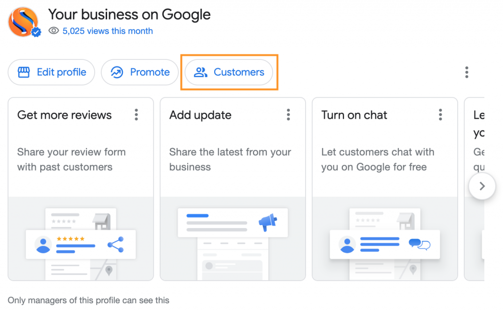 Google Places Dashboard Customers Button