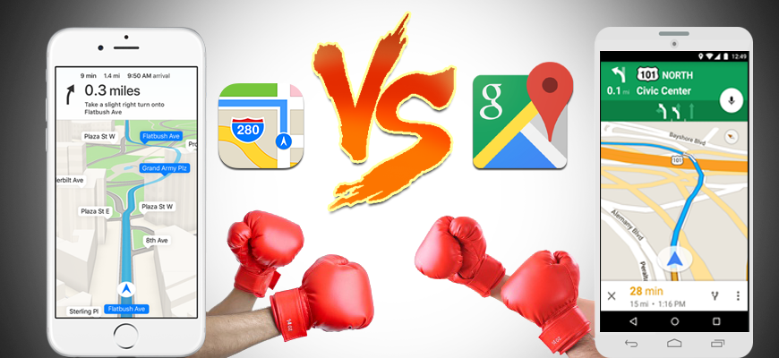Apple Maps vs Google Maps