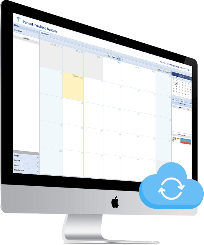 OB-GYN patient tracking system on desktop screen