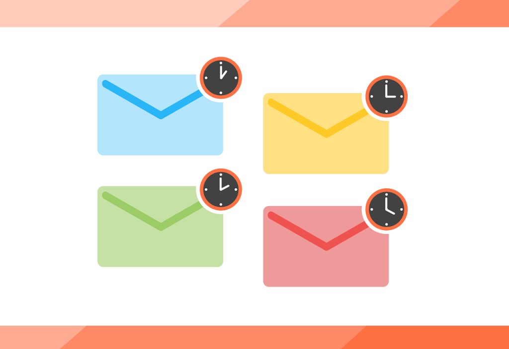 illustration of emails with clocks