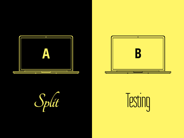 black and yellow illustration of ab or split testing