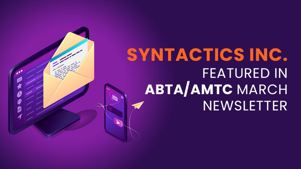 Syntactics Inc. Featured in ABTA_AMTC March Newsletter (2)