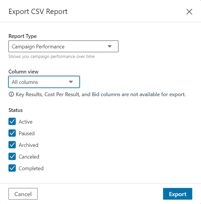 Export CSV Report