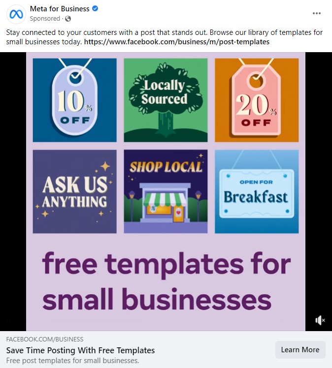 Facebook Tip Meta For Business Sponsored Ad