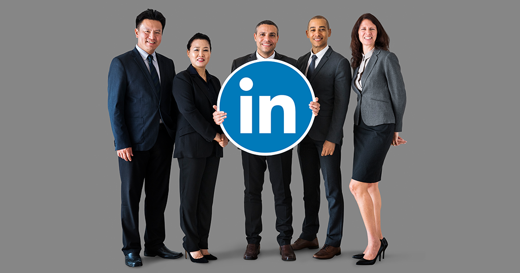 Business People Holding LinkedIn Logo, lead lists