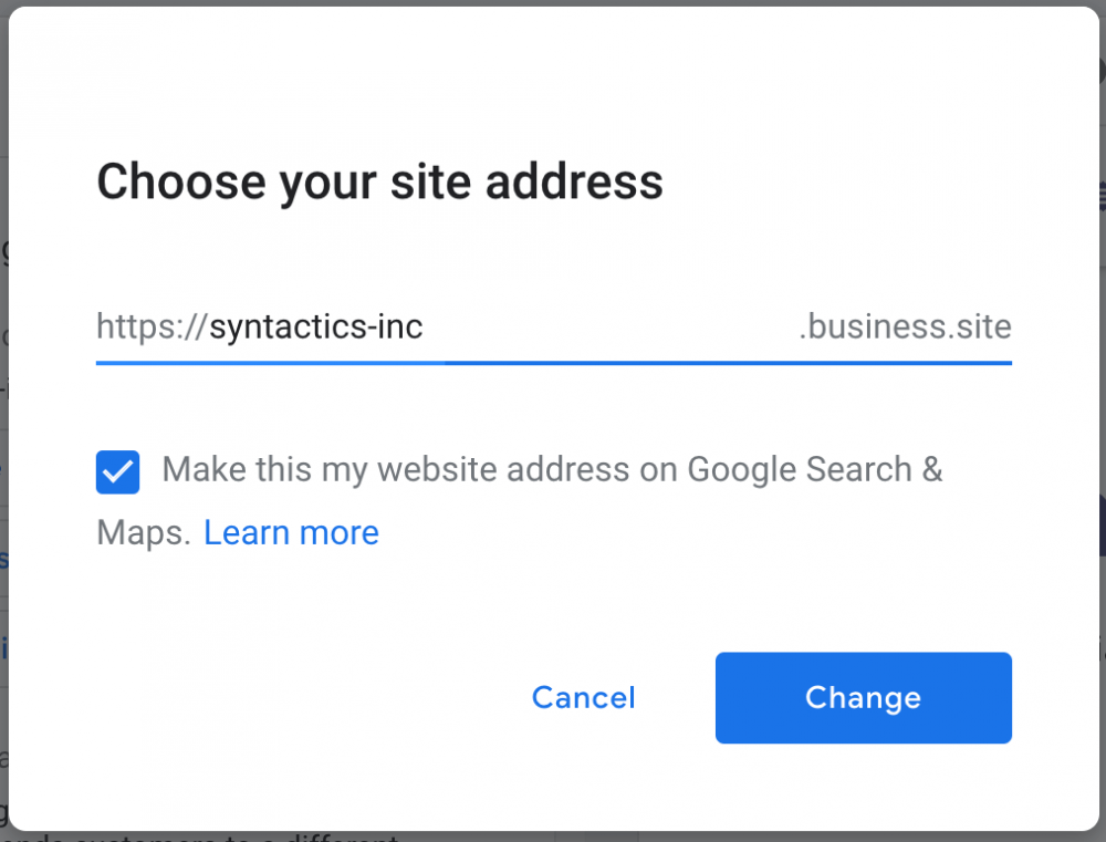 Choose Your Site Address