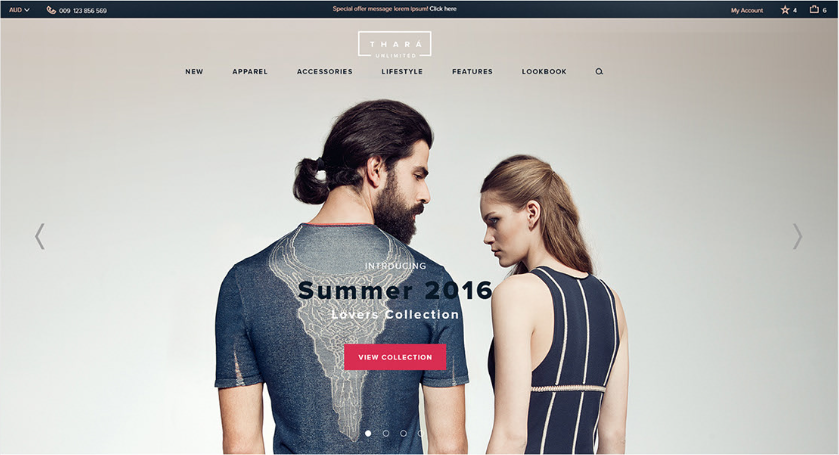Behance Thara Fashion Web Template