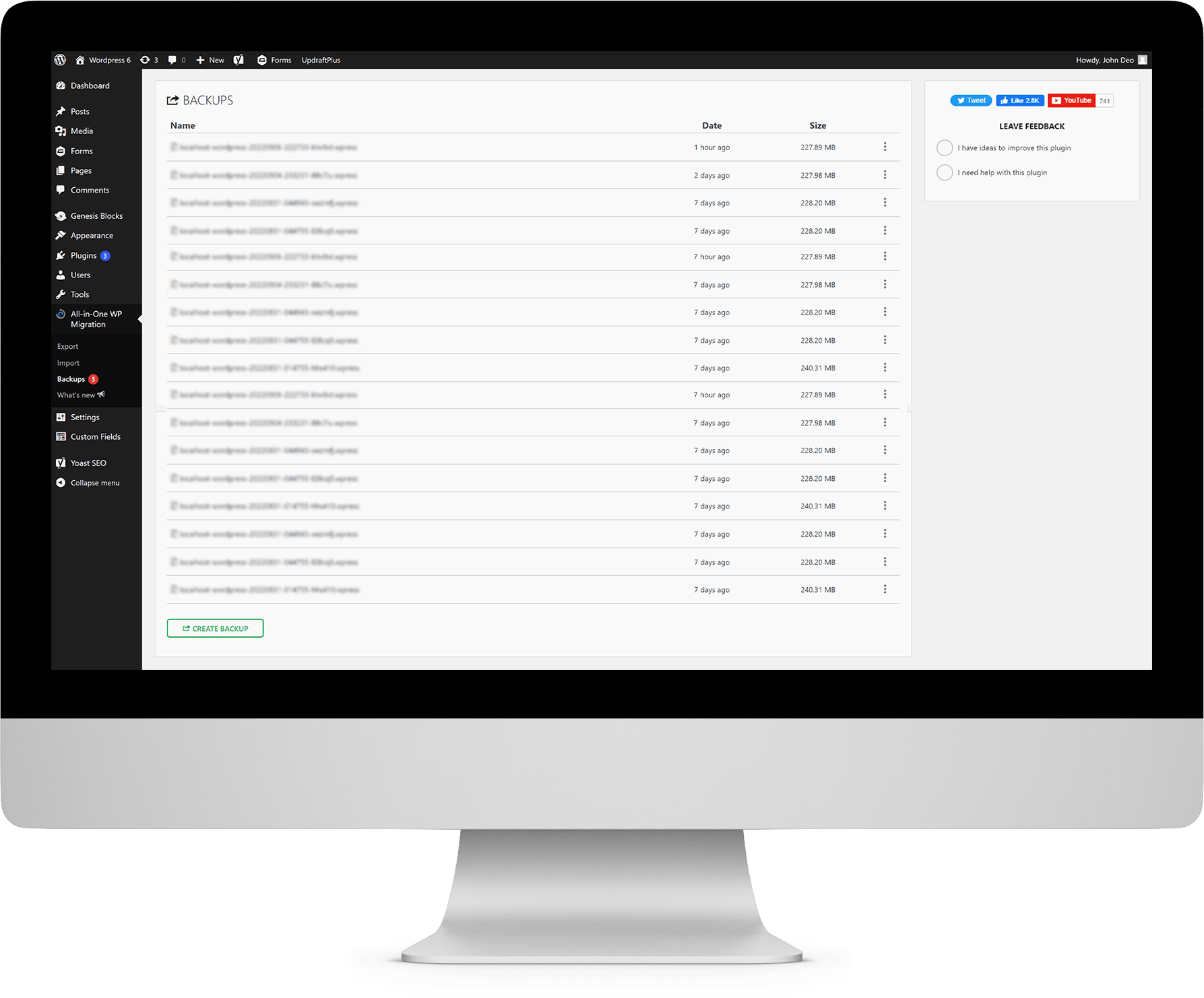 WordPress Backup And Restore