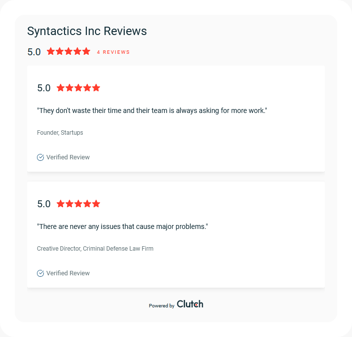 Clutch Reviews Syntactics Inc