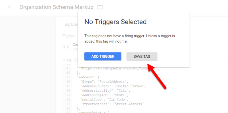 schema markup for video, No triggers selected