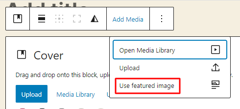 Add Media Use Featured Image for the wordpress hero banner