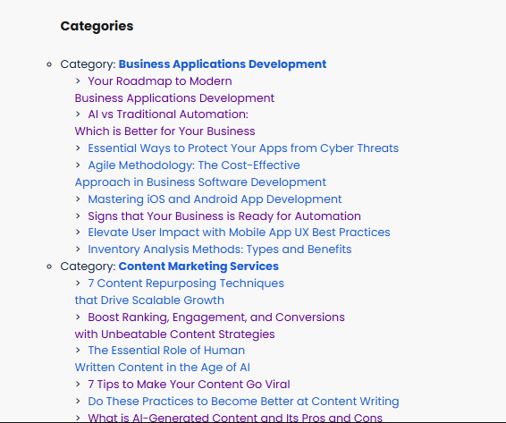 HTML Sitemap