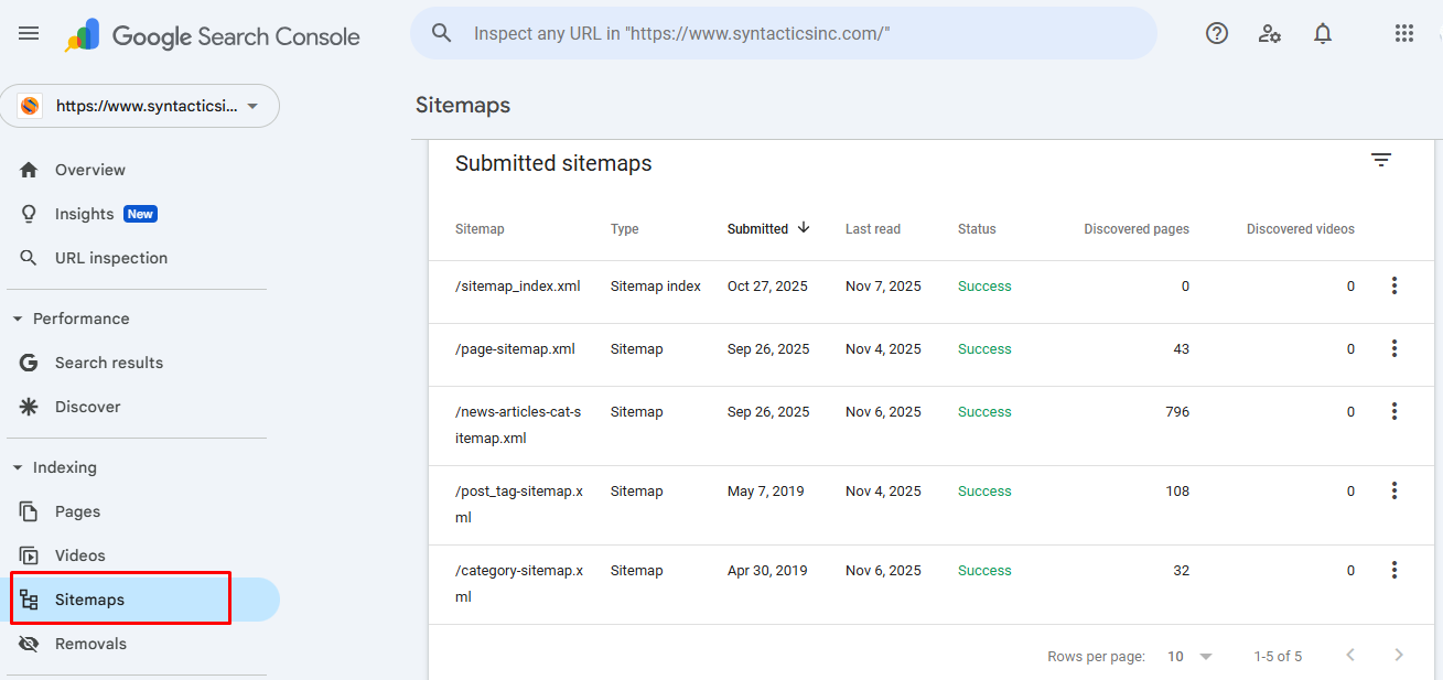 Sitemap GSC