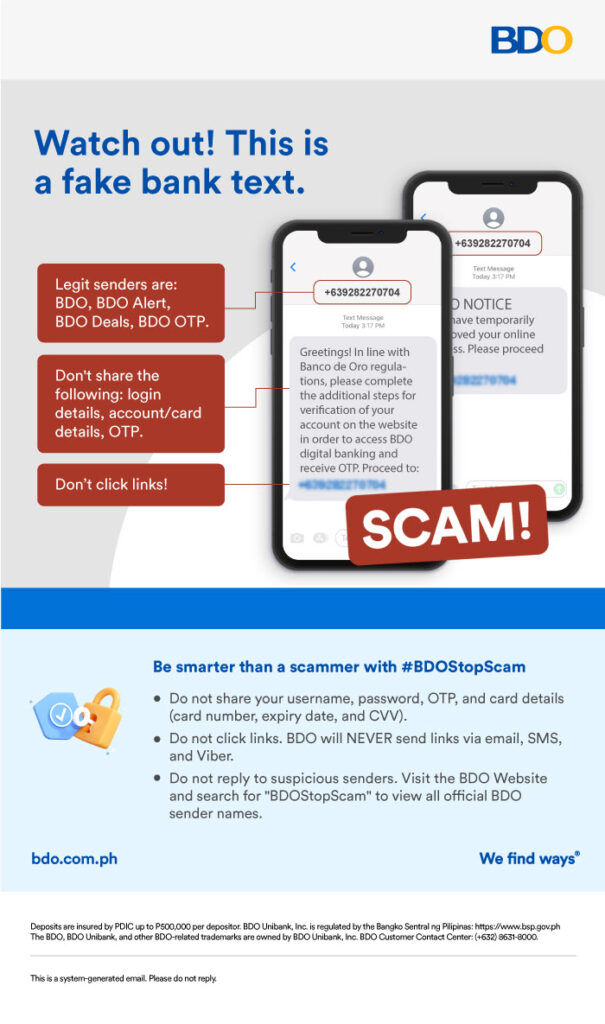 BDO Phishing Info Drive