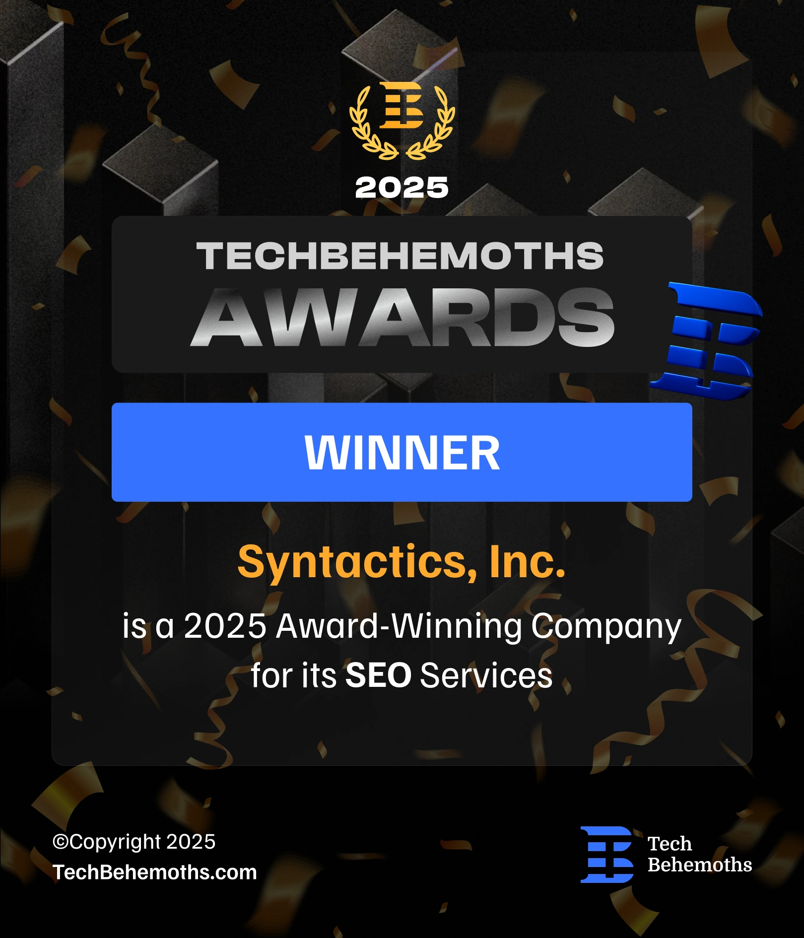 Techbehemoths Awards 2025 Winner SEO