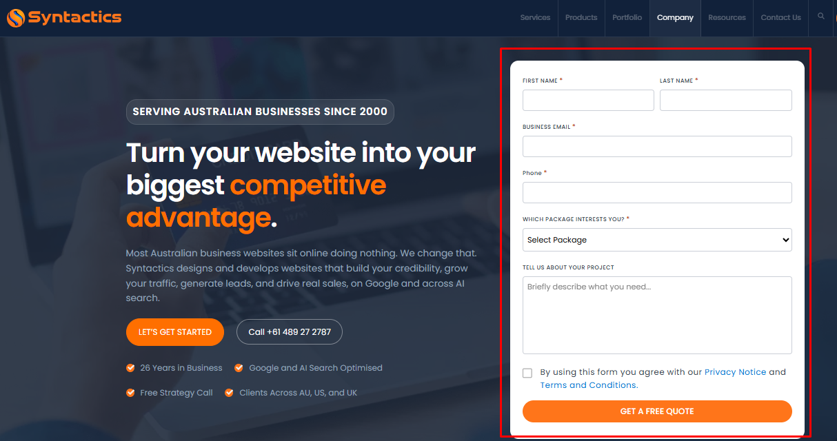 Contact Form Sample